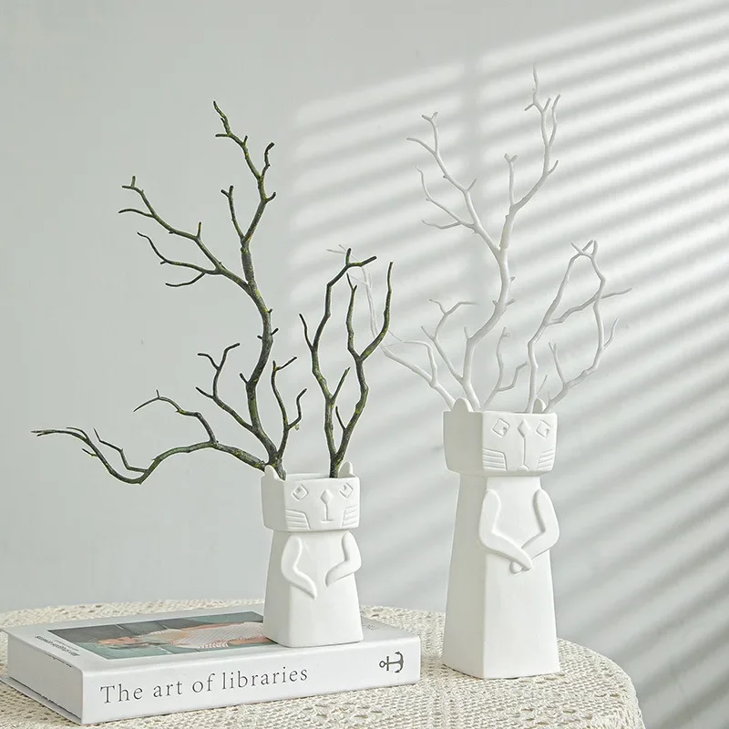Ceramic Vase Simple Cartoon Living Room Dining Table Home Decoration تحف كبيره للمنزل تحف كبيره للمنزل Jarrones Floreros Altos