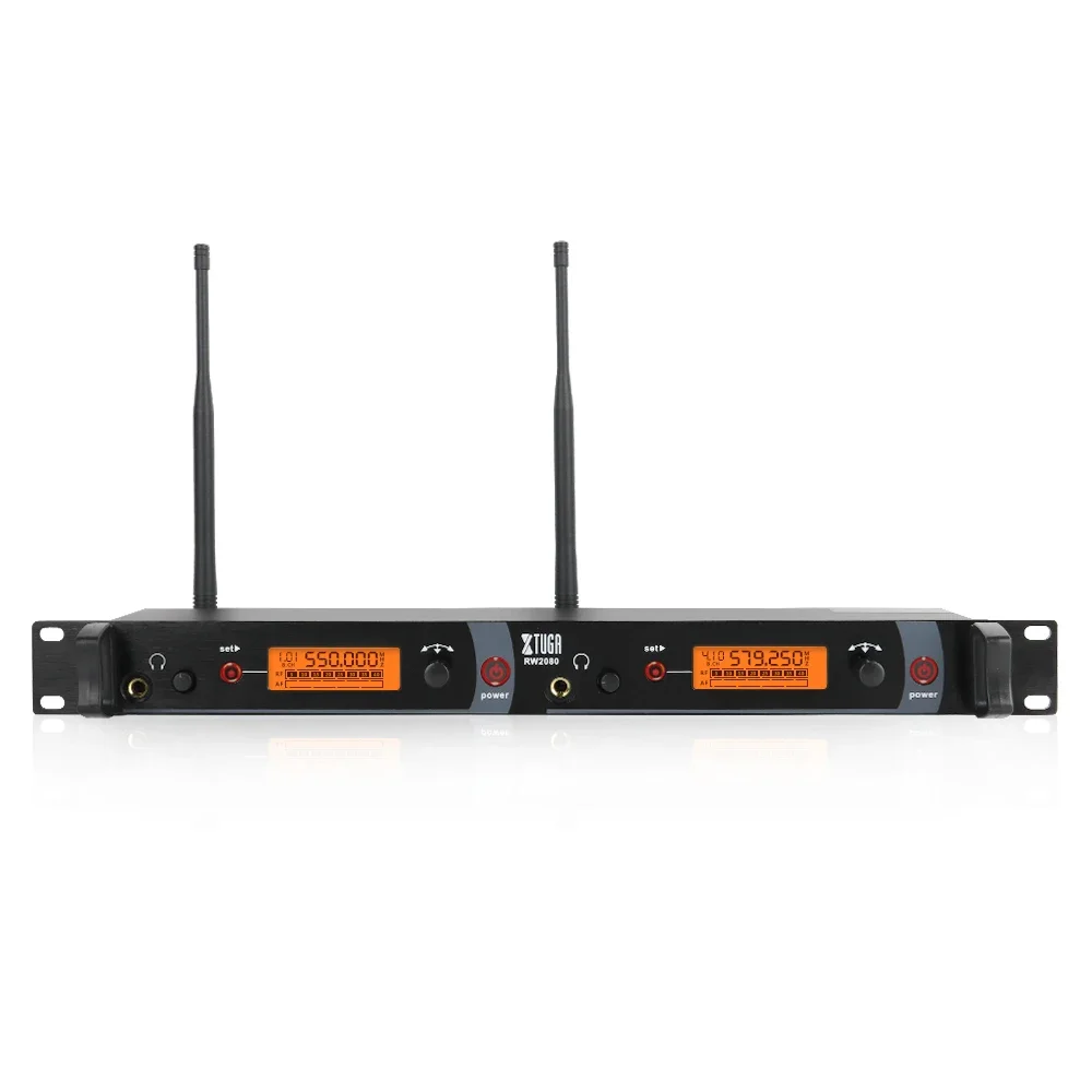 XTUGA IEM1200 Sistema intrauditivo profesional inalámbrico 2 Bodypack para rendimiento de banda en el sistema auditivo