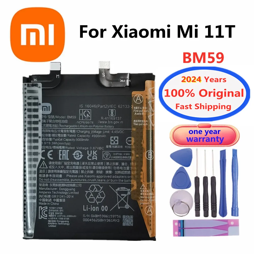 2024 Years Xiao mi 100% Original BM59 Battery For Xiaomi mi 11T M11T BM59 BM 59 Battery 5000mAh Capacity Fast Shipping + Tools