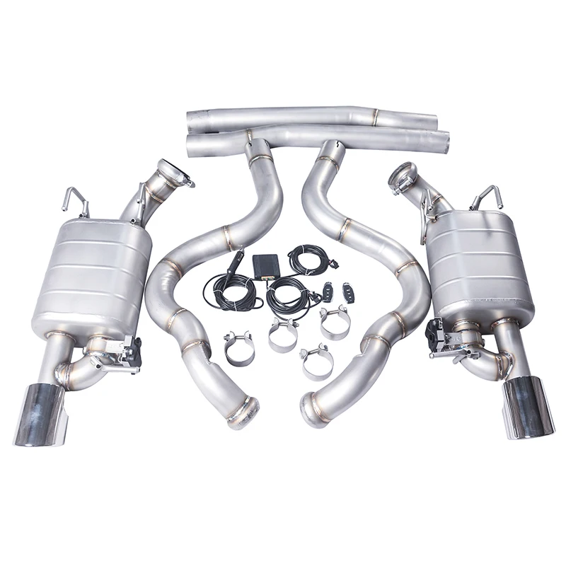 عادم GFC/مناسب لسيارة Ford Mustang 3.7L 5.0L Catback 304 نظام عادم أداء صمام الفولاذ المقاوم للصدأ طرف مزدوج