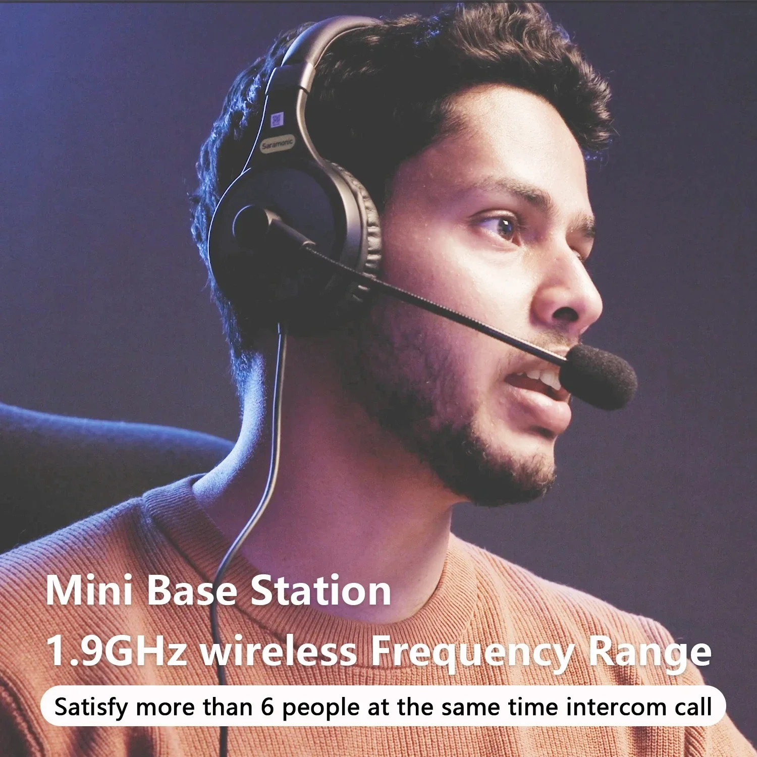 Saramonic Witalk WT9D Full Duplex Wireless Intercom Headset System Team Communication Headsets Microphone For Film Stage Sports