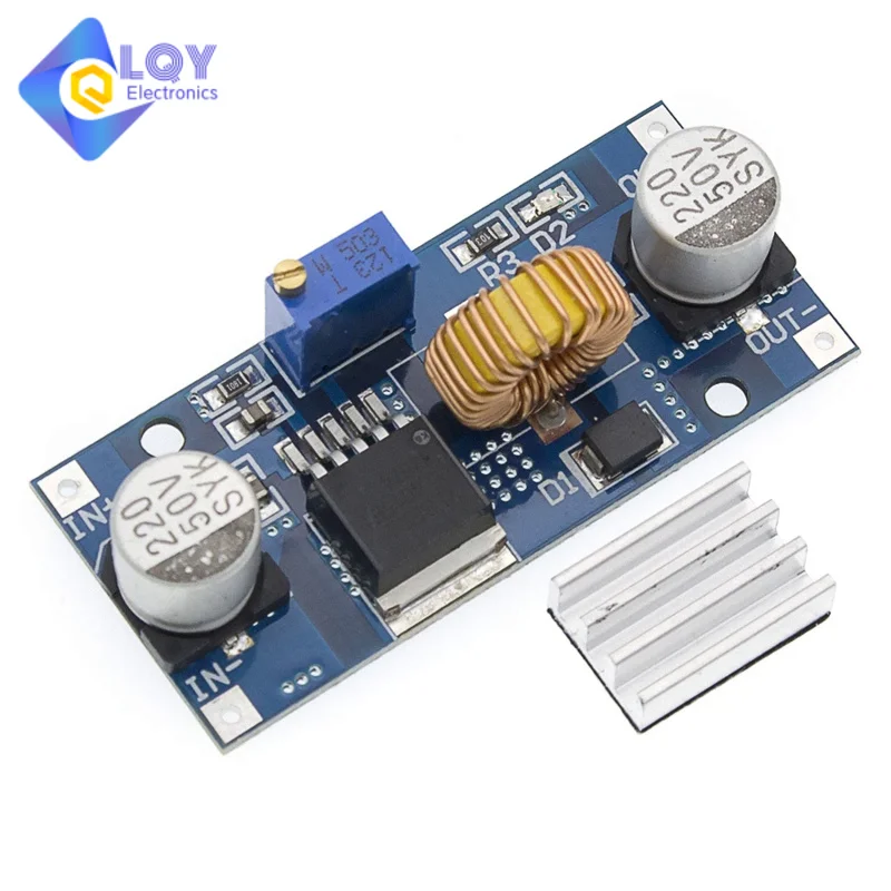 LQY 5A XL4015 DC-DC 4-38V to 1.25-36V 24V 12V 9V 5V Step Down Adjustable Power Supply Module LED Lithium Charger With Heat Sink