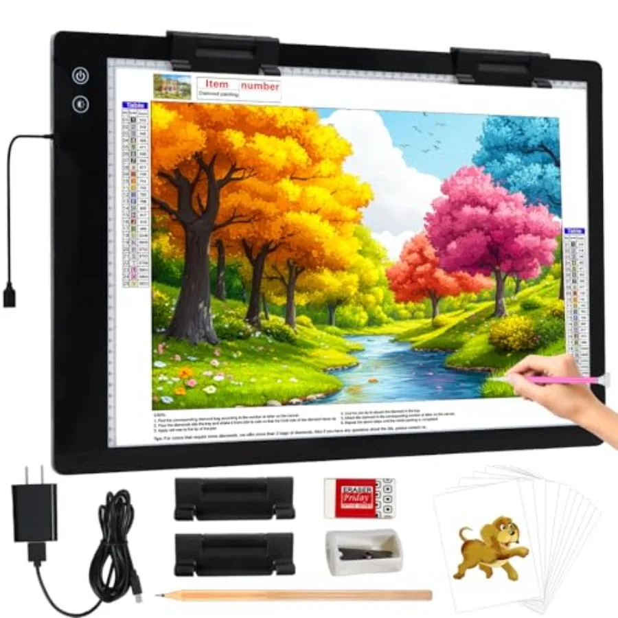 

Перезаряжаемый большой световой планшет формата А2 с 3 режимами цветовой подсветки и 6-уровневой или бесступенчатой регулировкой яркости для алмазной резки