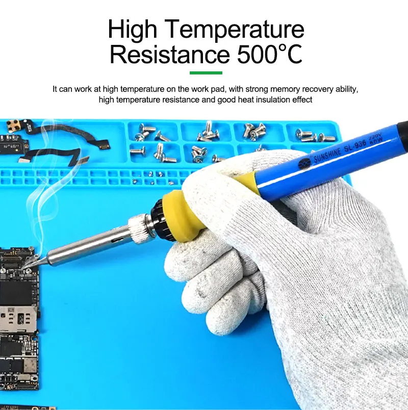 RELIFE RL-004A 16 inch High Temperature Heat Insulation Pad/blue for all Kinds of Electronic Product Repair
