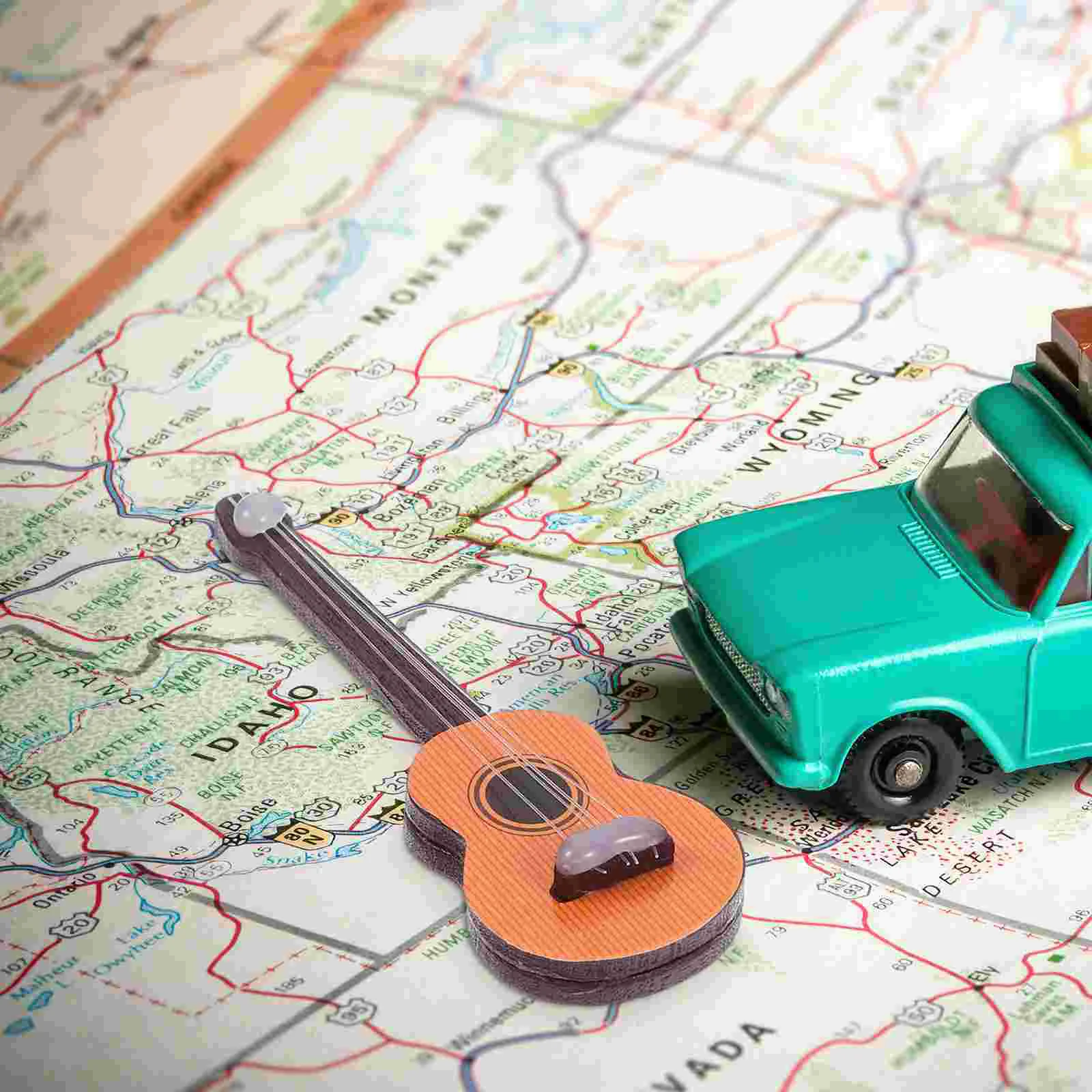 3 Pcs Small Guitar Model Mini House Accessories Micro Landscape Decoration Miniature Acoustic