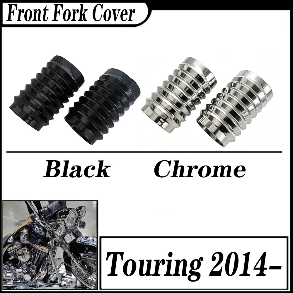 

Для Harley Davidson Touring Street Glide Road Glide Road King Tri Glide FL Fat Boy: Алюминиевые черные хромированные накладки на вилку (2014-2026)