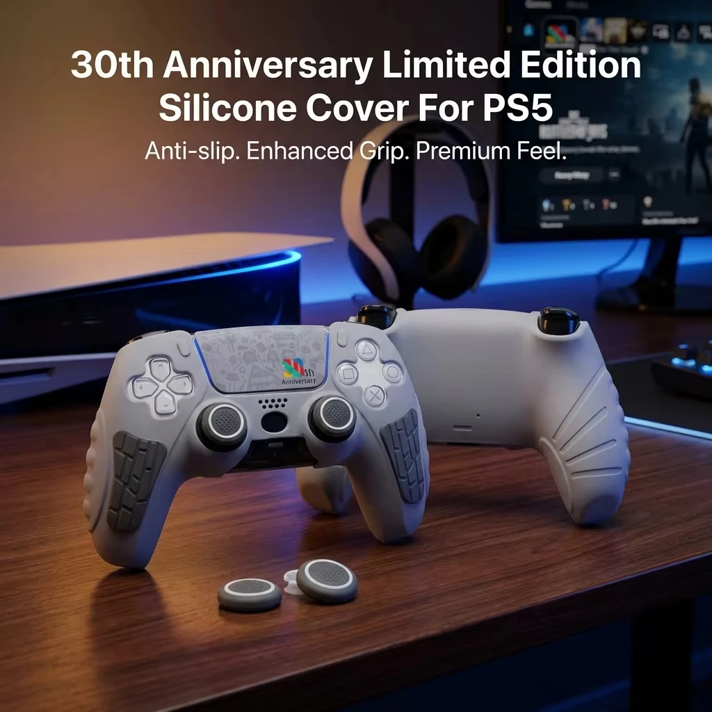 Limited Edition Silicone Cover Case 30th Anniversary with Touch Screen Sticker for PlayStation5 PS5 Controller Shell Accessories