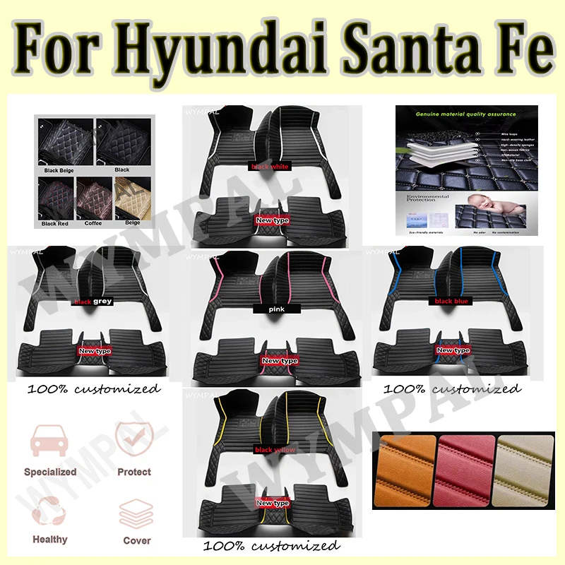 

Роскошные автомобильные коврики для Hyundai Santa Fe Five Seats 2013, 2014, 2015, 2016, 2017, 2018, автомобильные подушечки для ног, ковер, внутренние аксессуары