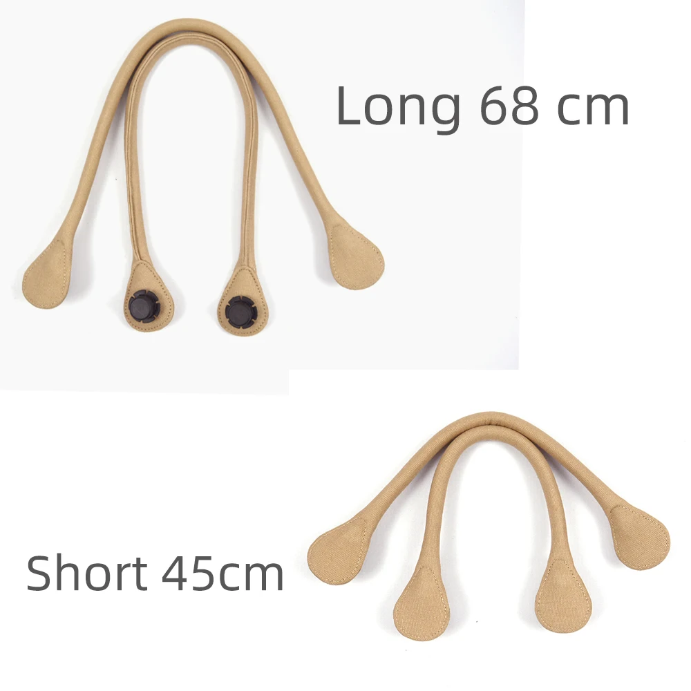 New  Canvas Fabric Obag  Handles Long Short Round Solid Color straps for Classic Mini O Bag Women's Shoulder Handbag