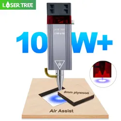 LASER Lanka E-Technologie laser à puissance optique 10W avec buse en métal d'assistance aérienne, tête laser TTL pour machine de gravure CNC, outil de découpe bricolage