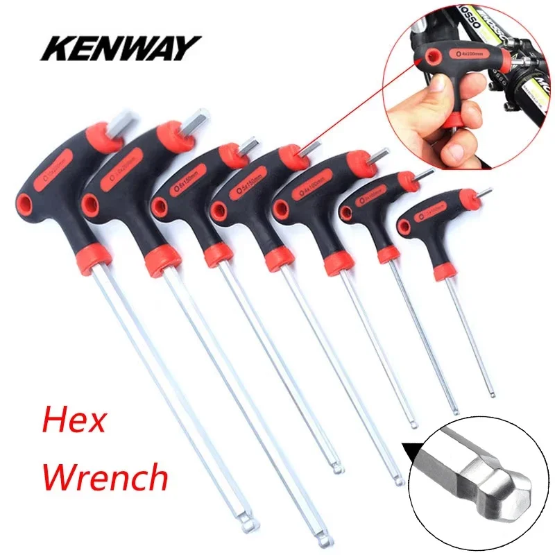 

KENWAY Bike Hex Wrench Allen Key Screwdriver Screws Driver Bicycle Repair Tools 2.5mm 3mm 4mm 5mm 6mm 8mm 10mm Spanner Ball Head