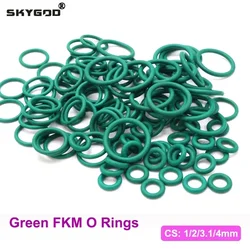 10pcs FKM O Ring CS 1/2/3.1/4mm OD 5-70mm Green Insulated Oil High Temperature Resistance Fluorine Rubber FKM O-Ring Seal Gasket