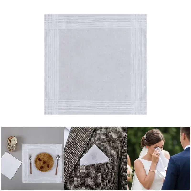 39BB Classical Handkerchief for Men Cotton Fabric Hand Towels Gentle And Absorbent