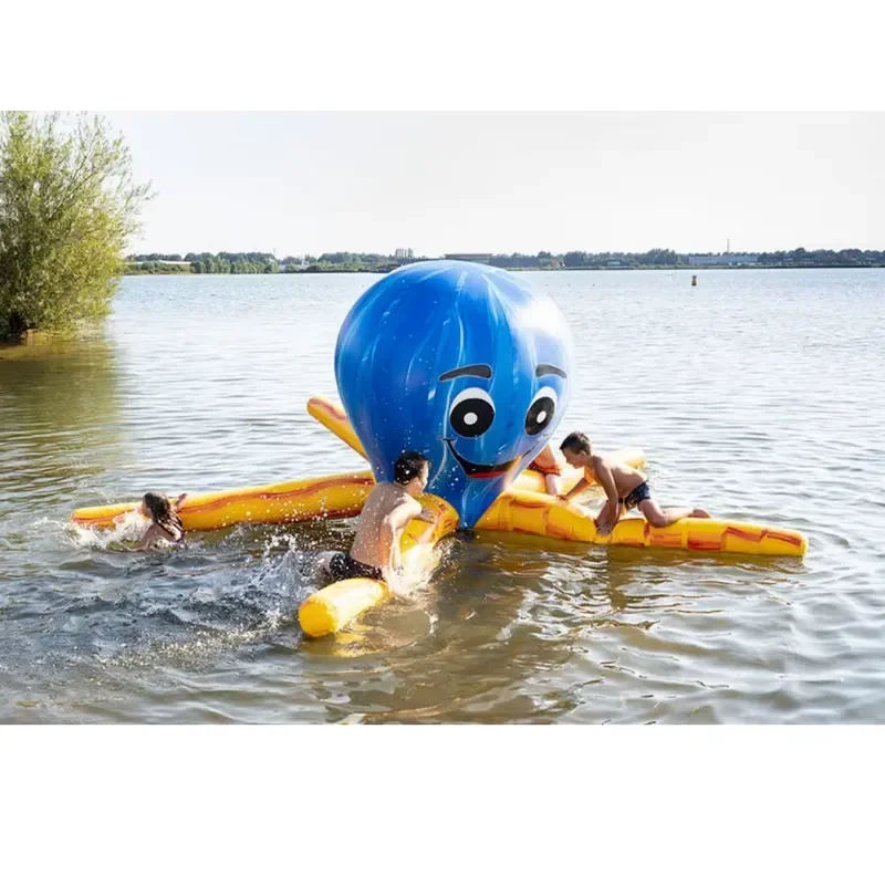 Water Floating Octopus Commercial Open-Water Inflatable Obstacle Park with Iceberg, Monster & Tower Slide