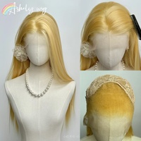 Ashely Yellow Wig 26inch 13x4 Lace Front Wig Long Straight Synthetic Lace Wigs High-temperature Resistant Fibers for Cosplay