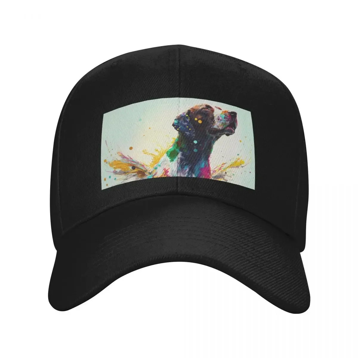 

German Pointer Dog Synesthetic Splash Painting Baseball Cap fashionable Sun Hat For Children Hat Beach Men Caps Women's