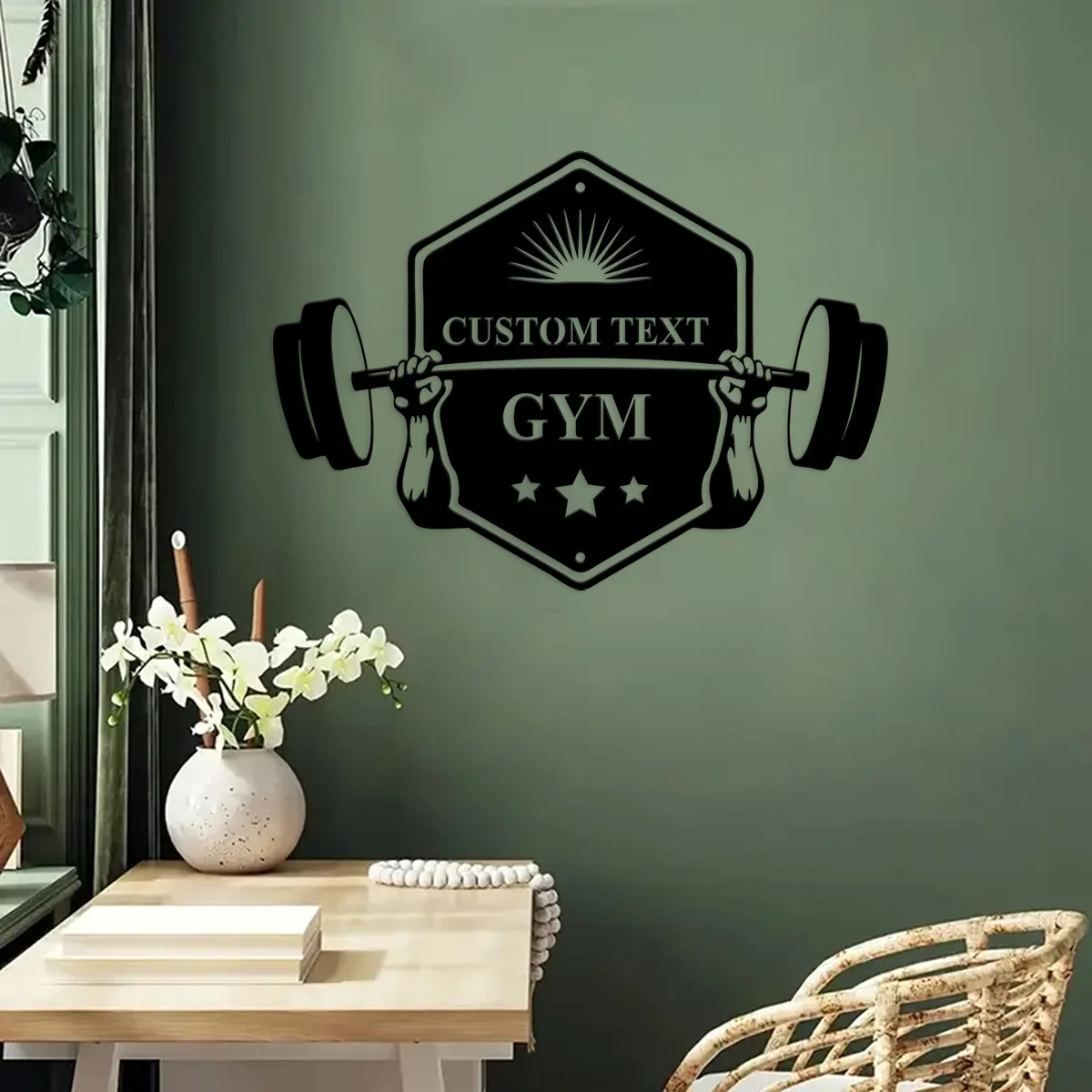 Custom Personalized Home Gym Metal Sign, Custom Gym Name Metal Sign, Metal Fitness Wall Art, Weight Lifting Gifts, Home Gym