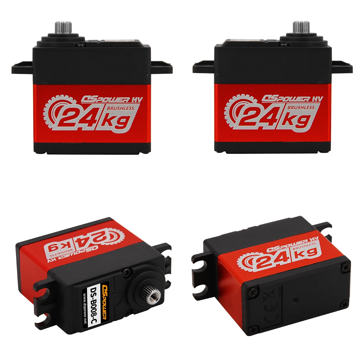 DSPOWER 24KG Servo de engranaje de Metal sin núcleo sin escobillas resistente al agua 180/300 grados para 1/8 1/10 RC coche Crawler Robot Wltoys SCX10