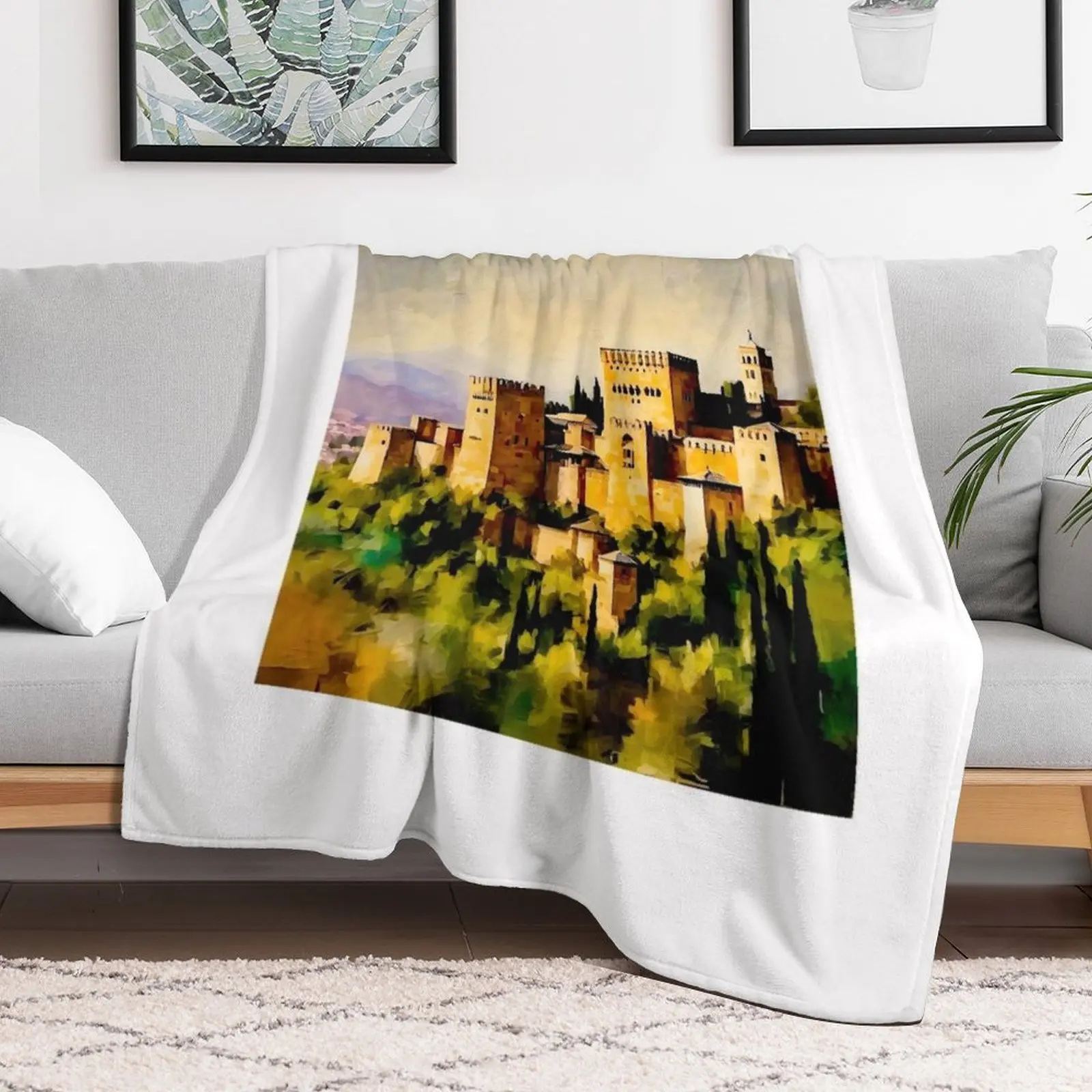 Alhambra fortress Throw Blanket Bed Fashionable funny gift Decorative Sofa Blankets