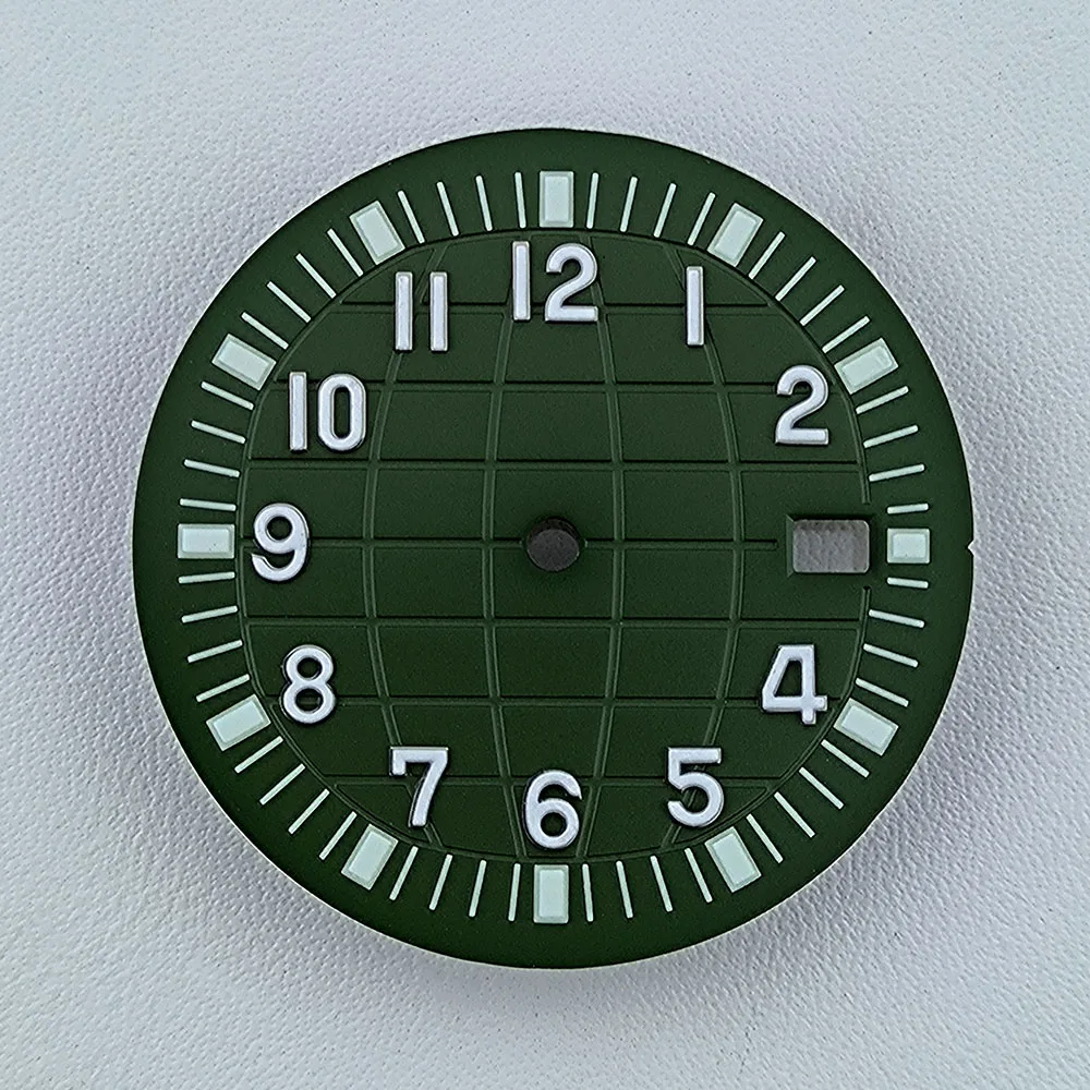 32mm Watch Dial N H35 Dial Watch Dial Custom logo Dial Green Luminous dial Suitable for N H35 N H36 movement watch accessories