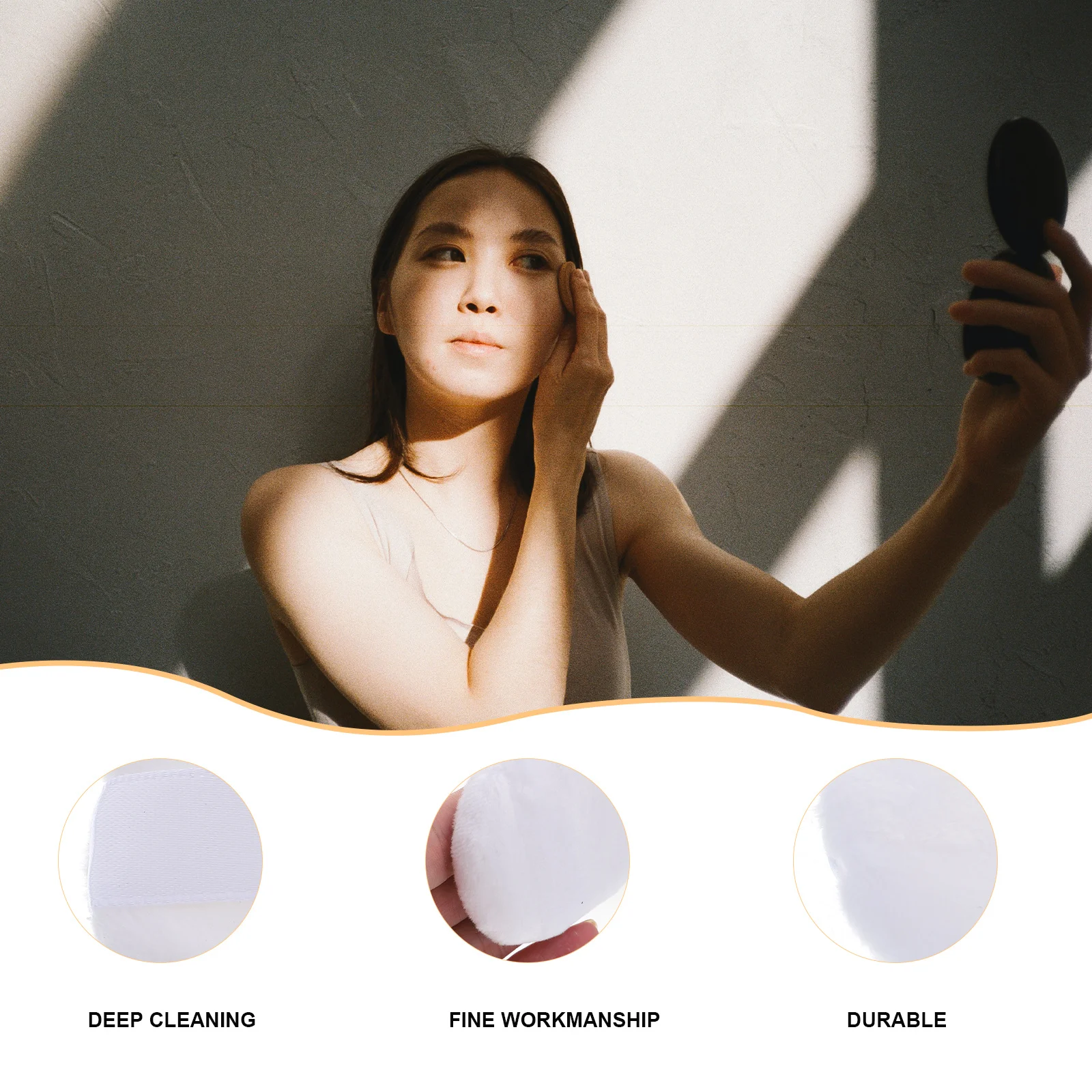 

5Pcs Round Cotton Makeup Puff Soft Applicator for Foundation Cream Blush Concealer Natural Look Beauty Supply Powder Puff