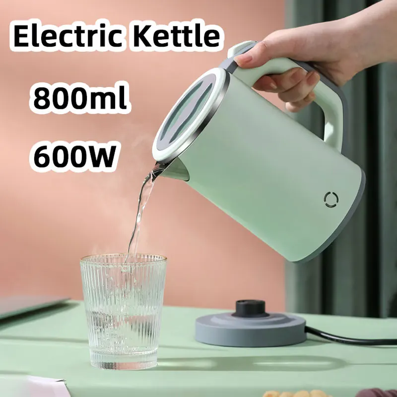 0.8L Mini Electric Kettle,600W Power Quickly Boiling Water,Automatic Power-Off,Double Scalding Protection,Food Grade ,110V 220V