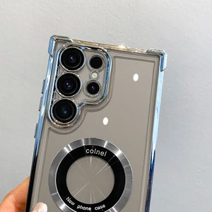 Case of wireless load magnetic plating, light lens protection cover, luxury, samsung s24 ultra, s23 fe, s22 plus, s21, s20, note 20 6 Main Sales Cover S21 Fe - №2