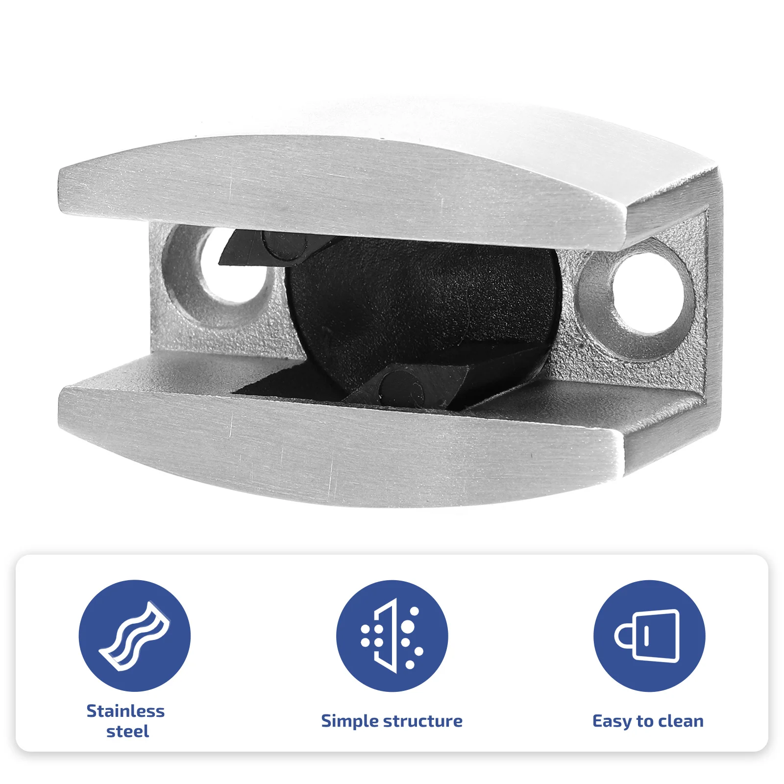 

1pc Stainless Steel Locator Glass Fixing Adjustable For Bathroom Shower Door Household Durable Quiet Design Glass Door Stopper