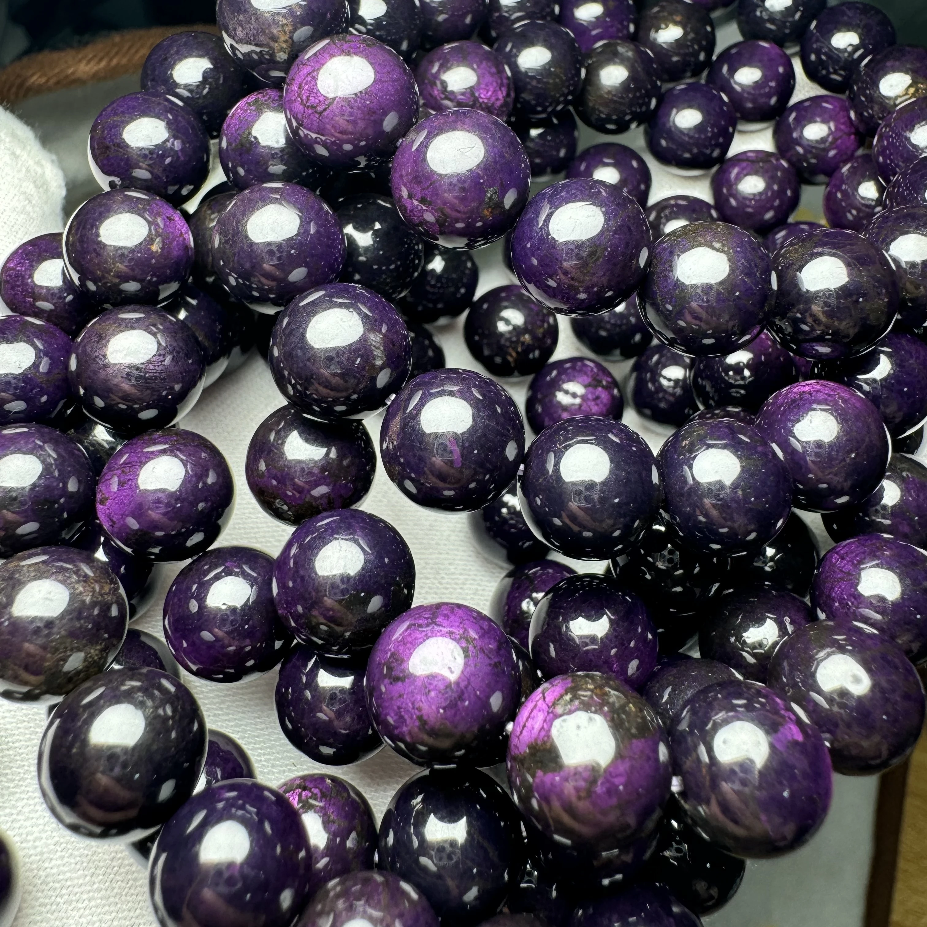 Meihan (Free Shipping) Natural AAA Namibia Purpurite Smooth Round Loose Gemstone Beads For Jewelry Making Design