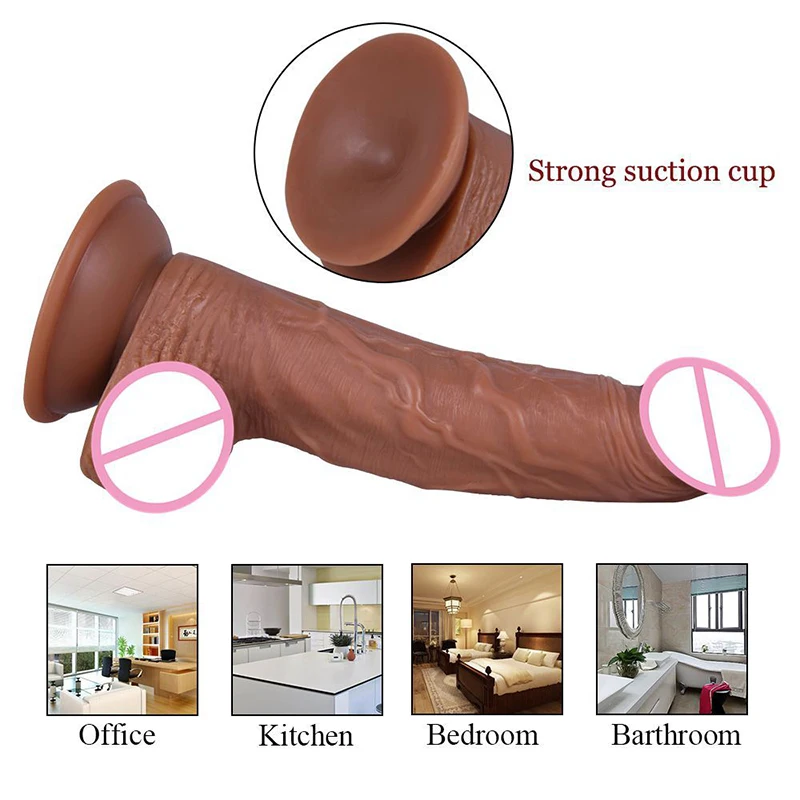 Soft Dildo Realistic Penis Adult Sexy Toys for Woman Men Vagina Anal Massage stimulator Silicone Layer Dildo with Suction Cup