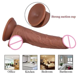 Soft Dildo Realistic Penis Adult Sexy Toys for Woman Men Vagina Anal Massage stimulator Silicone Layer Dildo with Suction Cup