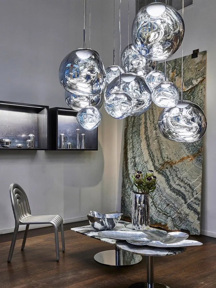 

Glass Lava Modern Chandelier Ceiling Light Dimmable with Pendant Lamp for Staircase and Living Room Interior Fixtures Lustre Sty