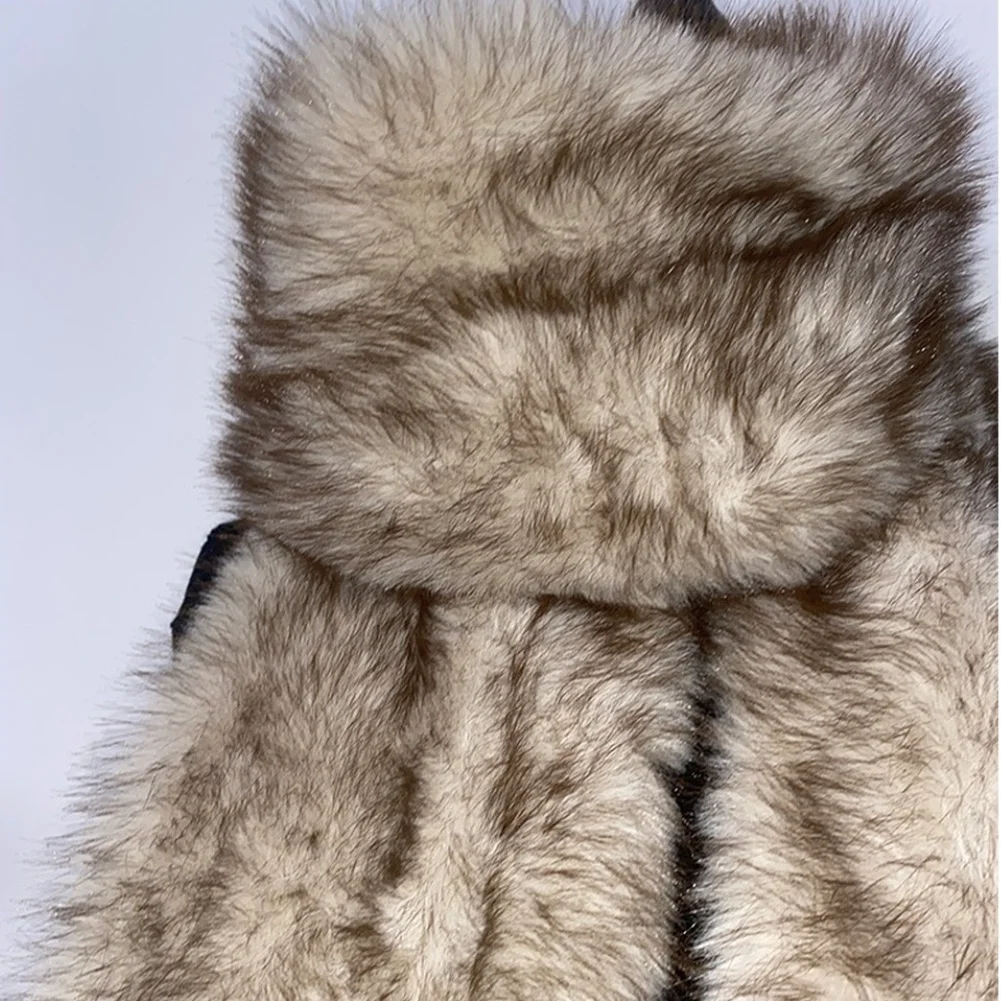 Knitted Faux Plush Wrap Shawl for Women with Generous Length and Elegant Ombre Effect for Layered Winter Outfit Coordination
