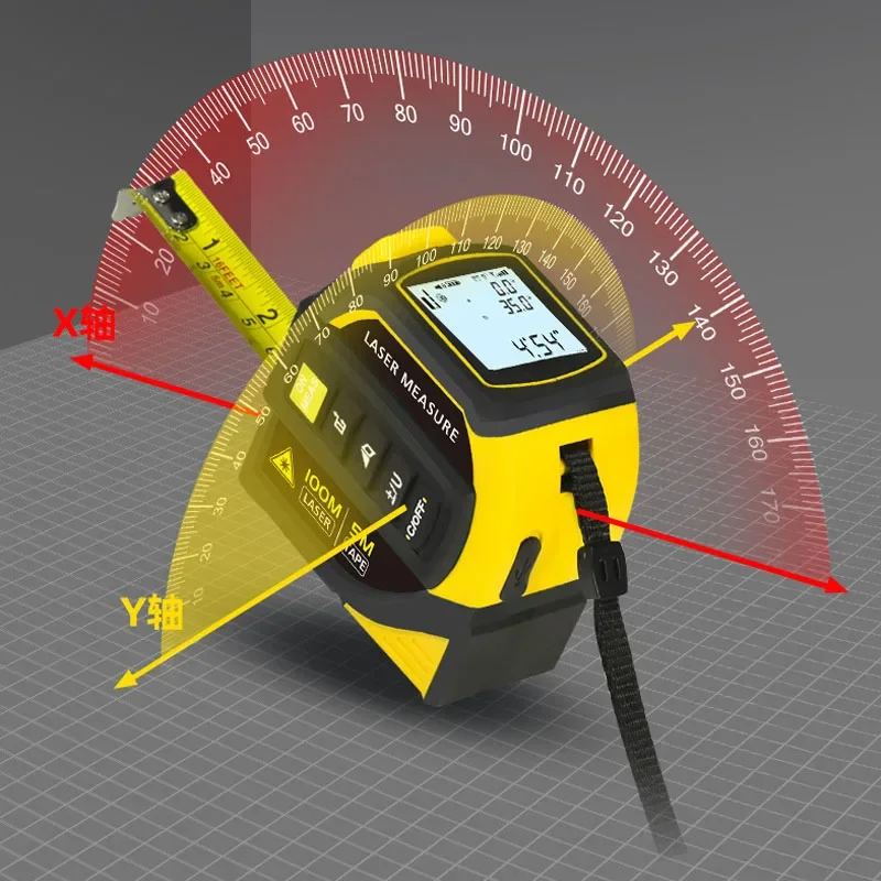4 in-1 Laser Rangefinder Bluetooth 5M Steel Tape Rangefinder 40m/60m/80m/100m Indoor Laser Measuring Instrument Laser Ruler