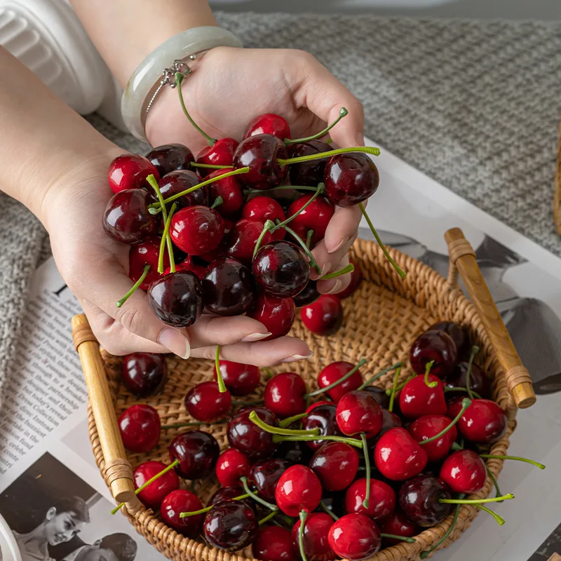 Simulation Cherry Fake Fruit Model Cherry Ornament Craft Food Photography props Party Decor Home Decor