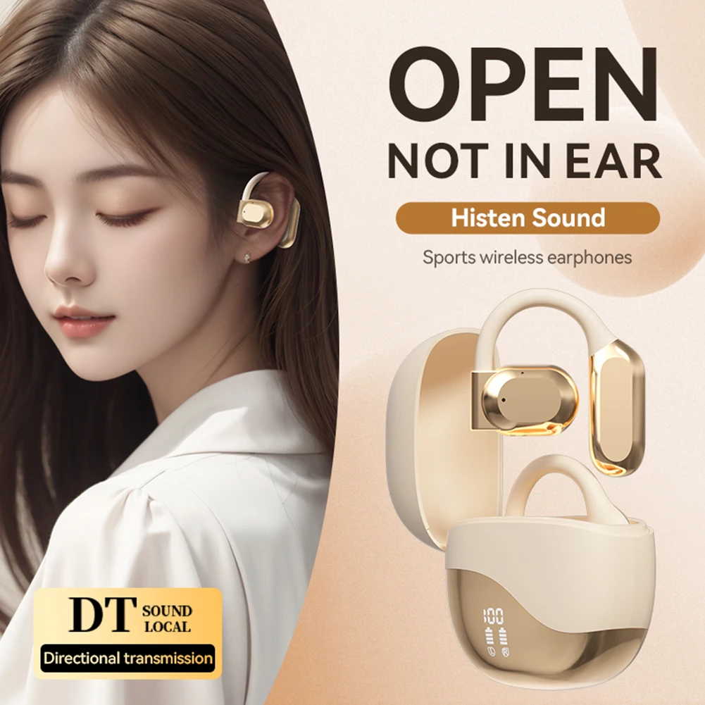 Real Time AI Translator Earbuds Bluetooth5.4 Ear Hook Translation Headphone Smart Voice Translator Headset for Business Travel