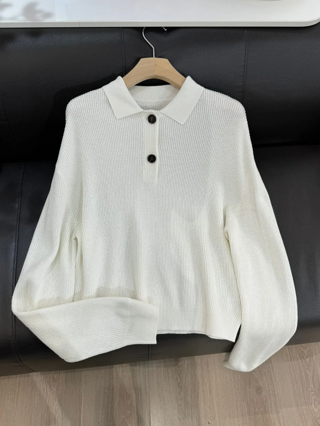 Primavera estate B * C maglione da donna in lino di seta a maniche lunghe Pullover Polo bianco lucido lavorato a maglia Top