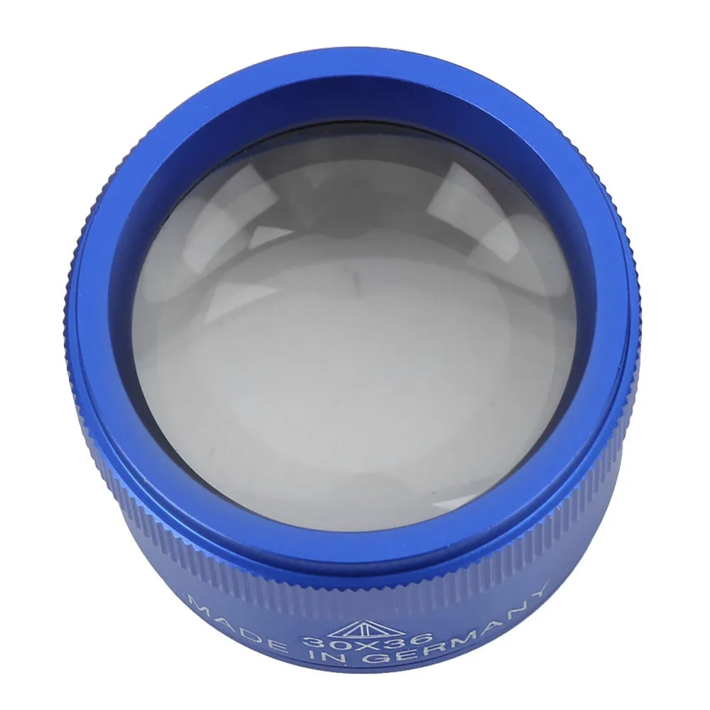 Portable 42mm29mm Size Magnifying Glass Blue Color 30X Handheld Magnifier Jewelry Identification Magnifier Jewelry Inspection