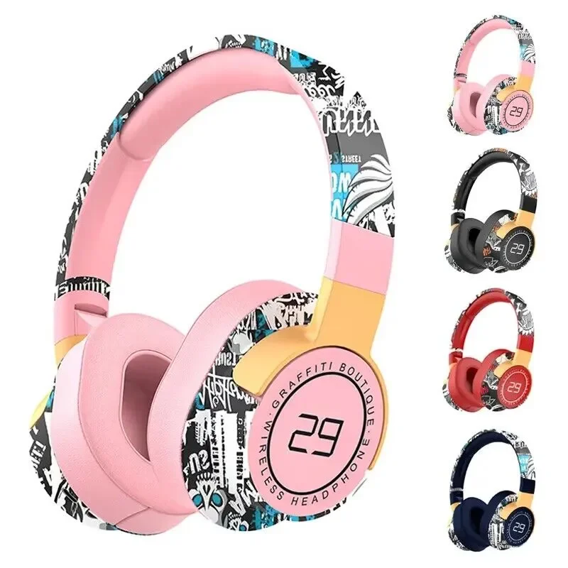 Bluetooth Headphone Head Wear Stereo Hifi Sports Gaming Wireless Headset Music With Mic Heavy Bass For Pc Birthday New Year Gift