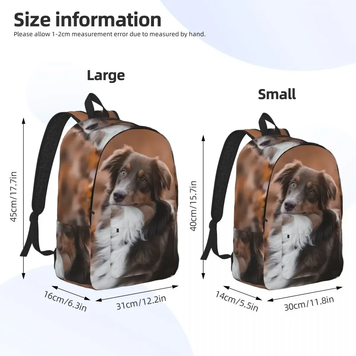 حقيبة ظهر مدرسية للطلاب حقيبة ظهر مدرسية على شكل كلب الراعي الأسترالي المحلي حقيبة كمبيوتر محمول حقيبة ظهر مدرسية