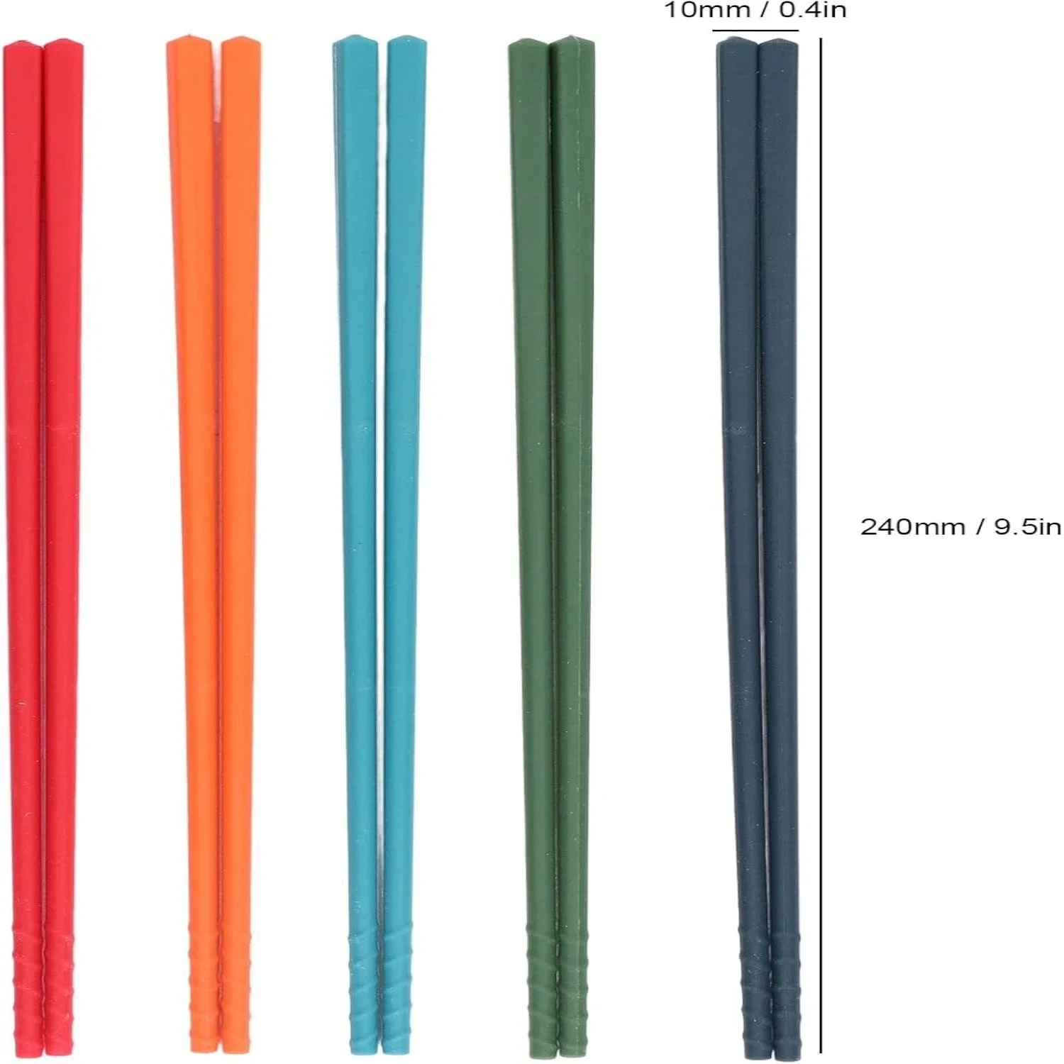 

Reusable Chopsticks Set, 5 Pairs 24cm Colorful Silicone Stainless Steel Non-Slip Tableware Snacks Chopsticks Chap stick