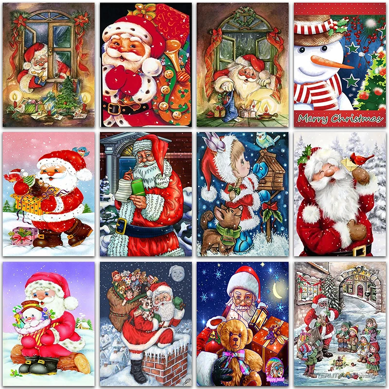 5D Diamond Painting Full Square&Round embroidery mosaic Cross stitch Santa Claus Christmas Snowman Landscape Home decoration Art