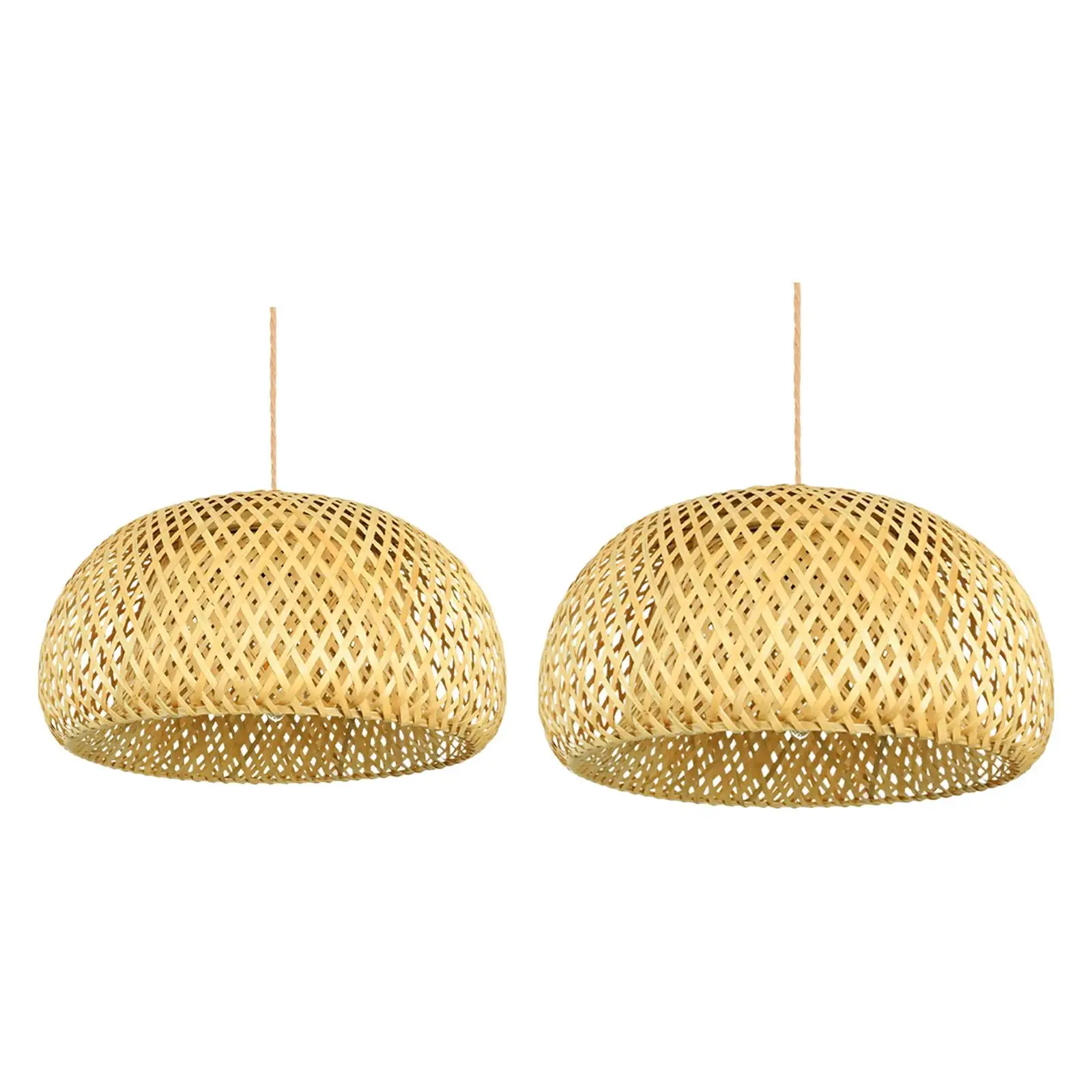 Natural Pendant Hanging Light Lampshade Pendant Light Cover Rattan Bamboo Ceiling Lights Lampshade Office Restaurant