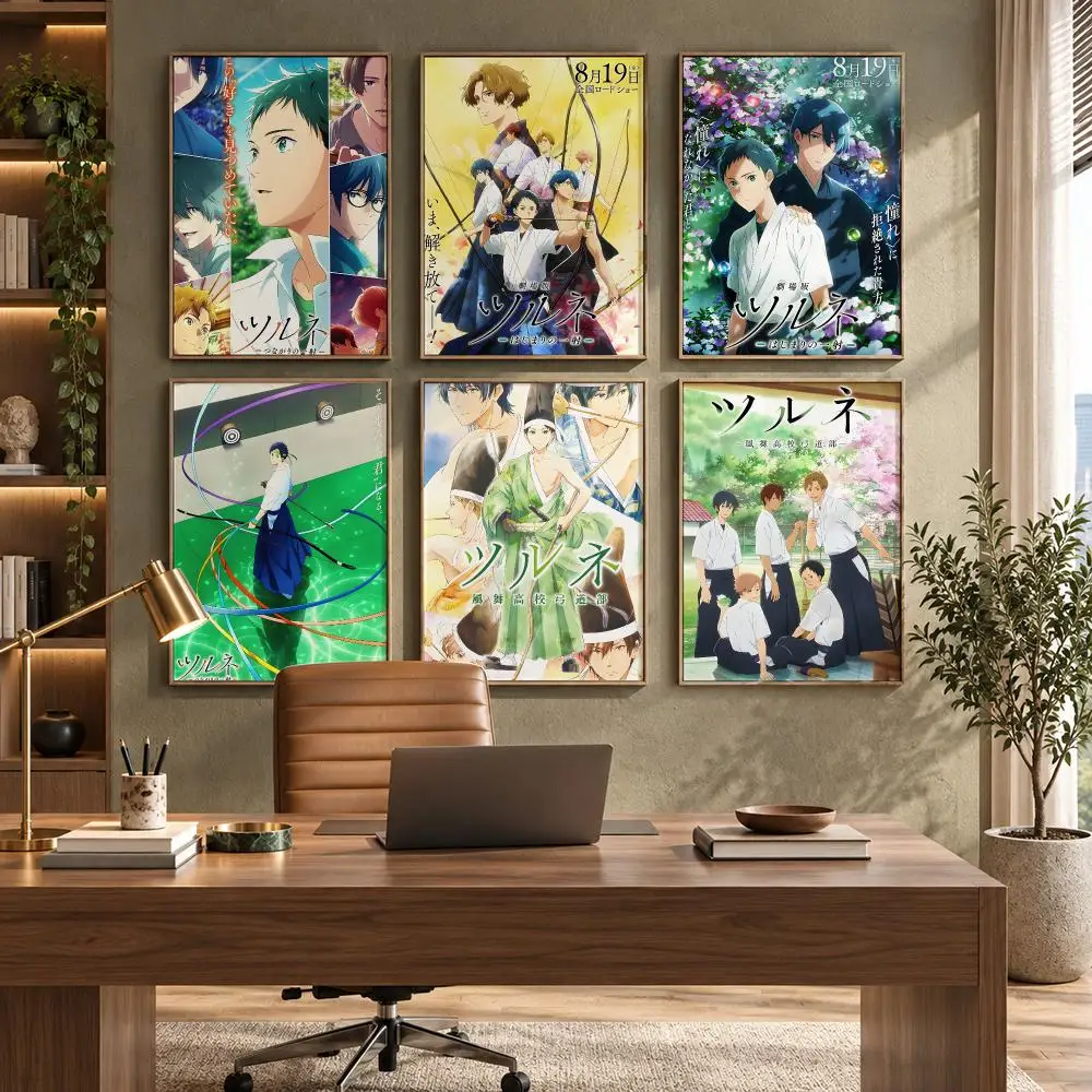 Anime T-Tsurune Poster High-Quality Waterproof Wall Decal for Study, Living Room & Garage, Great Gift for Fans