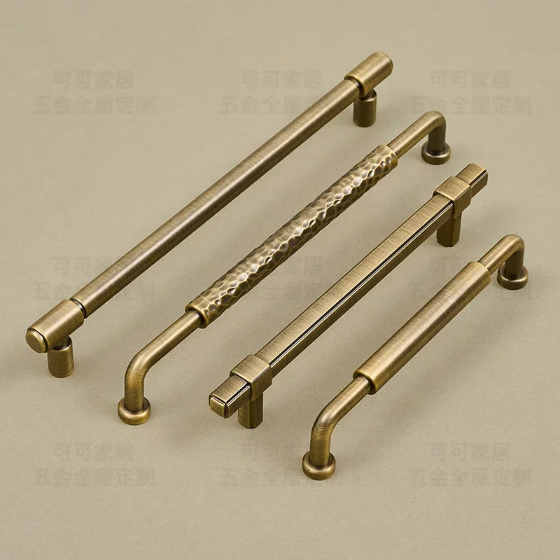 American Retro Cabinet Pulls Cupboard Drawer Door Knob Solid Bronze Furniture Handles Antique Wardrobe Shoe Cabinet Door Knobs