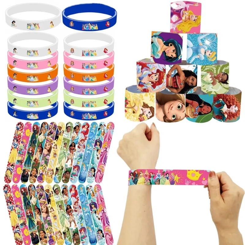 

12 шт., браслеты принцессы, браслет Авроры, браслеты Золушки, сувениры для дня рождения для девочек, праздничные наполнители пиньиты