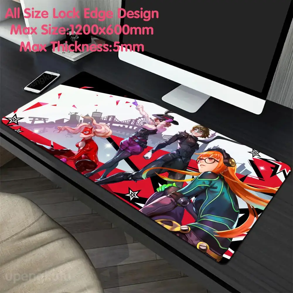 

P_persona 5 Mouse Pad 1200x600 Mouse Tapete Para Escritorio Pad Mousepad xxl 5mm Thicking Super Big Large Desk Mat