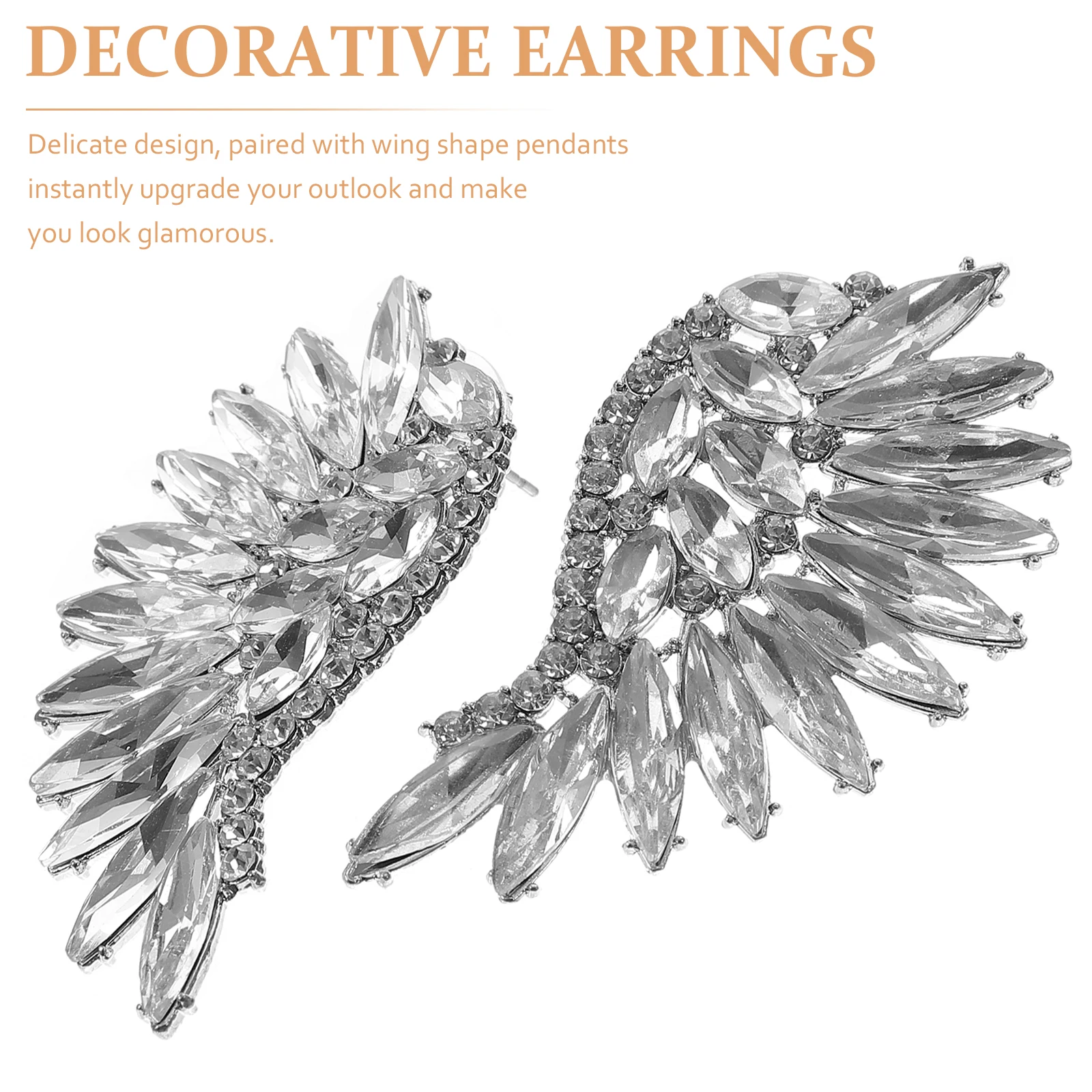 Boho Earrings Fashion for Women Wing Design Dangle Funky Women's Drop & Rhinestone