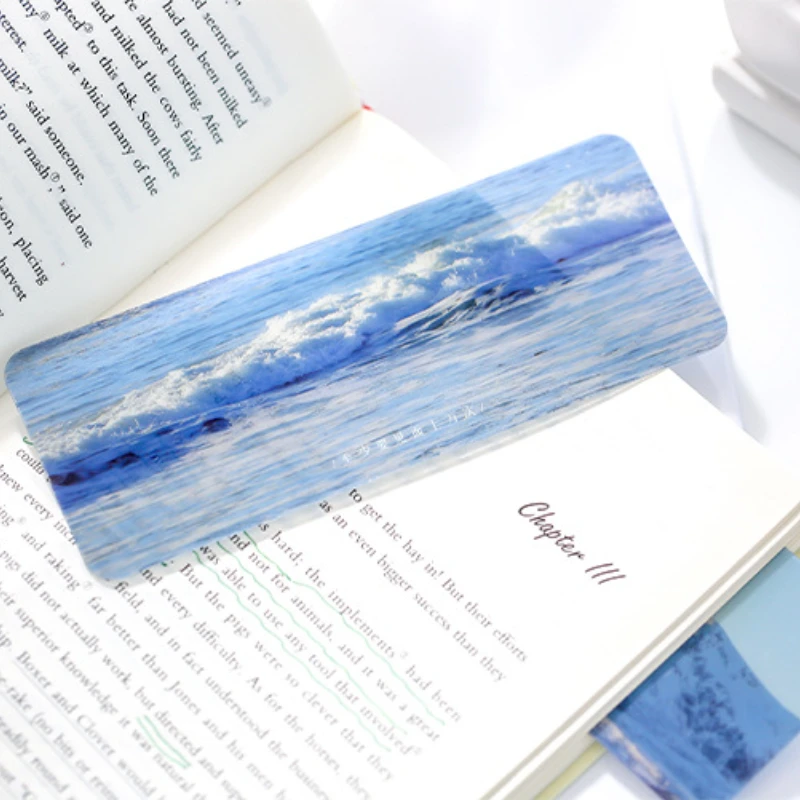 5pcs Dusk Clouds Bookmark Simple Ins Landscape PVC Matte Reading Retro Book Page Marker Message Card Stationery Supplies