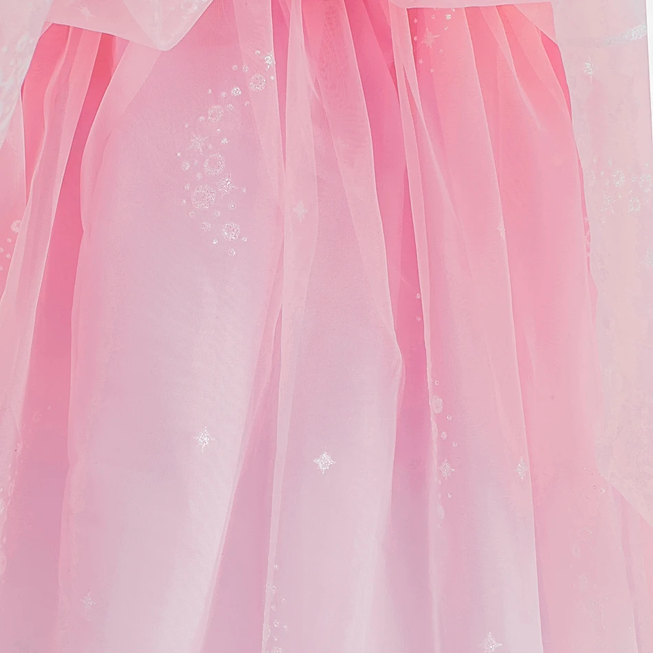 Mädchen Rosa Prinzessinnenkleid Zubehör-Set Kinder Geburtstagsparty Cosplay Kostüm Halloween Karneval Ballkleid Buchwochenkleid – Detail 11